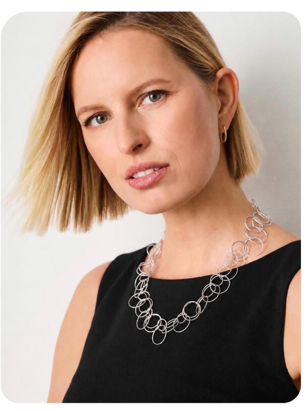 Talbots Rings Necklace + Matching Earrings